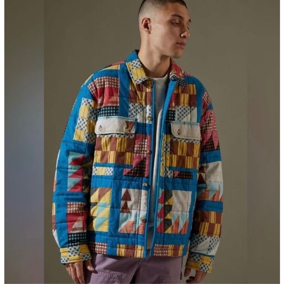 Urban Outfitters BDG Unisex Patchwork Quilt Shirt Jacket Size S NWOT - Picture 1 of 6